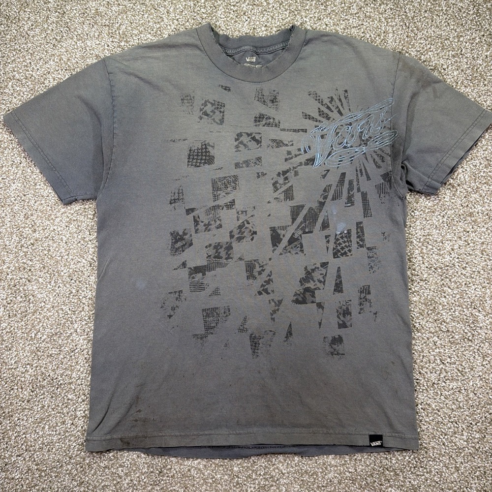 Vintage Vans Super Faded Distressed Graphic Tee Size Large Grunge Essentials